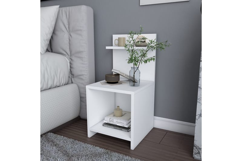 Nattbord Violaceae 35,6x72 cm - Hvit - Møbler - Bord - Avlastningsbord & sidobord - Sengebord & nattbord