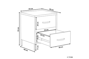 Nattbord Visanza 43 cm - Stål/Rosa - Møbler - Bord - Avlastningsbord & sidobord - Sengebord & nattbord