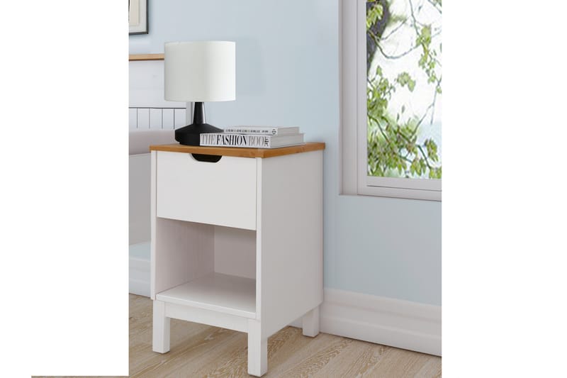 Nattbord Potenza 38 cm - Hvit - Møbler - Bord - Avlastningsbord & sidobord - Sengebord & nattbord