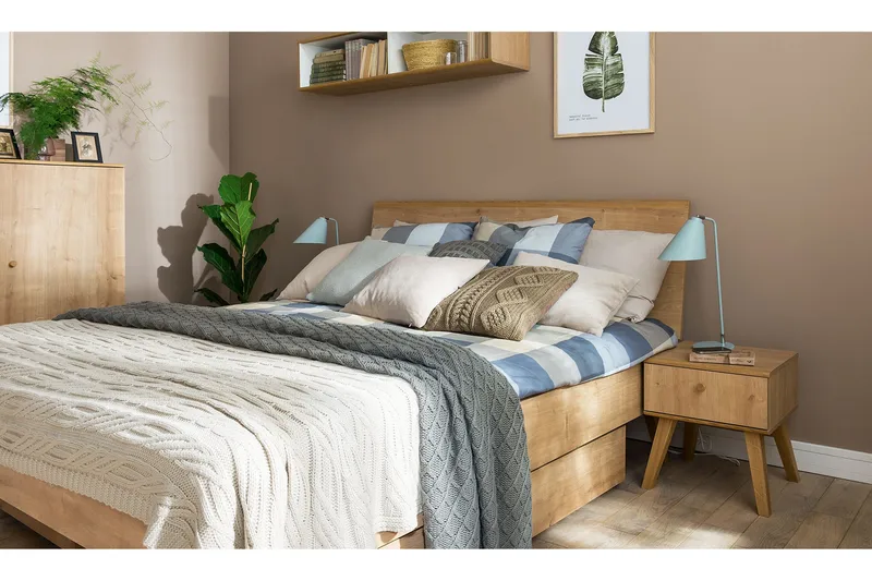 Nature Nattbord 40 cm med Oppbevaring Eik - Natur - Møbler - Bord - Avlastningsbord & sidobord - Sengebord & nattbord