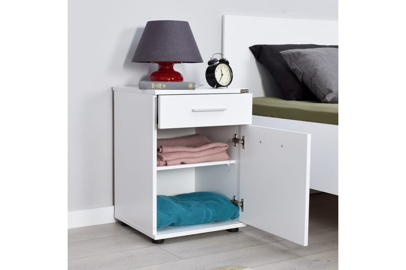 Nightstand Hvit - Hvit - Møbler - Bord - Avlastningsbord & sidobord - Sengebord & nattbord