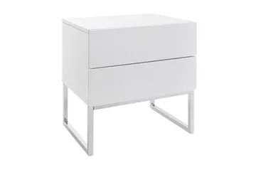 Nola Nattbord 50 cm Høye Ben med Oppbevaring 2 Skuffer - Hvit - Møbler - Bord - Avlastningsbord & sidobord - Sengebord & nattbord