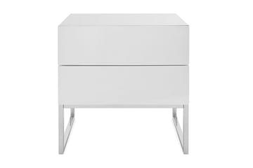 Nola Nattbord 50 cm Høye Ben med Oppbevaring 2 Skuffer - Hvit - Møbler - Bord - Avlastningsbord & sidobord - Sengebord & nattbord
