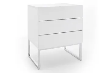 Nola Nattbord 50 cm Høye Ben med Oppbevaring 3 Skuffer - Hvit - Møbler - Bord - Avlastningsbord & sidobord - Sengebord & nattbord