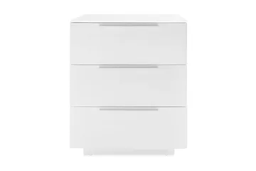 Nola Nattbord 50 cm med Oppbevaring 3 Skuffer - Hvit - Møbler - Bord - Avlastningsbord & sidobord - Sengebord & nattbord
