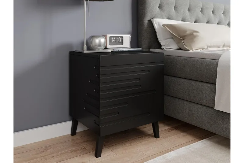 Novaj Nattbord 44 cm - Matt Svart - Møbler - Bord - Avlastningsbord & sidobord - Sengebord & nattbord