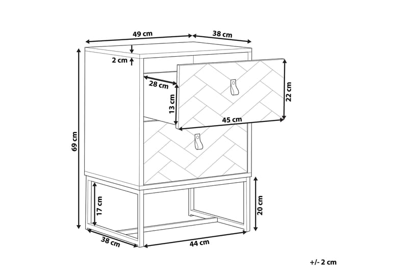 Nueva Nattbord 49 cm - Møbler - Bord - Avlastningsbord & sidobord - Sengebord & nattbord