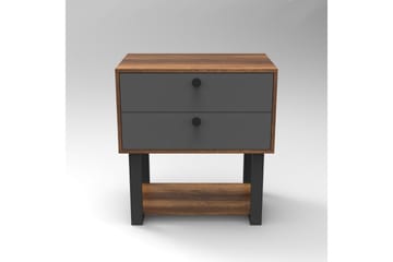 Numandro Nattbord 80 cm - Teak / Antrasitt - Møbler - Bord - Avlastningsbord & sidobord - Sengebord & nattbord