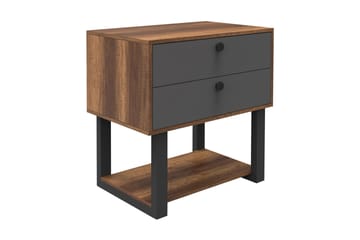 Numandro Nattbord 80 cm - Teak / Antrasitt - Møbler - Bord - Avlastningsbord & sidobord - Sengebord & nattbord