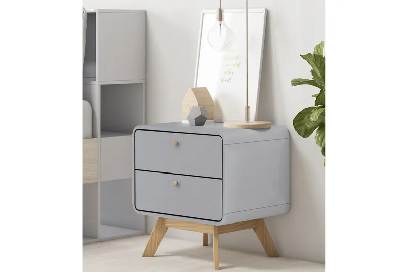 Olivet Nattbord 51 cm - Grå - Møbler - Bord - Avlastningsbord & sidobord - Sengebord & nattbord