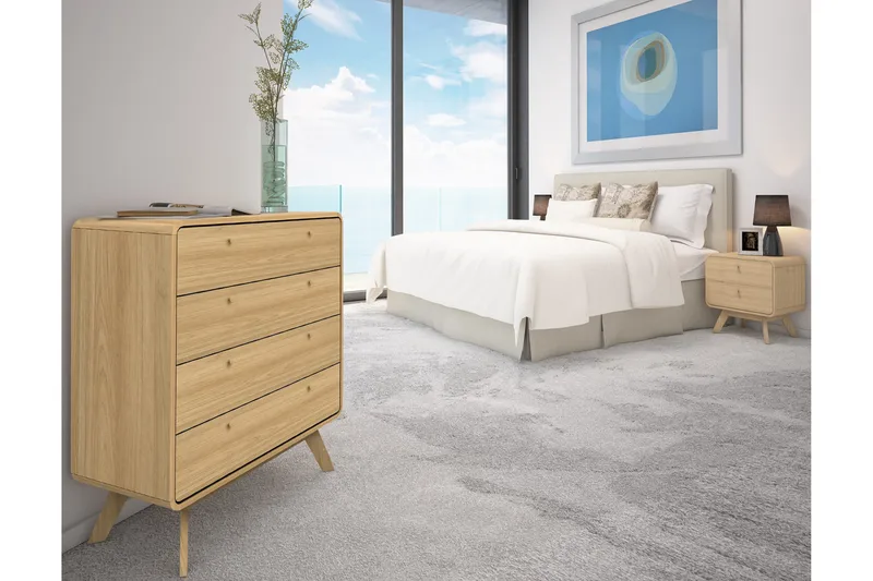 Olivet Nattbord 51 cm i Tre med Skuffer - Brun - Møbler - Bord - Avlastningsbord & sidobord - Sengebord & nattbord