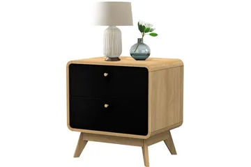 Olivet Nattbord 51 cm - Natur/Svart - Møbler - Bord - Avlastningsbord & sidobord - Sengebord & nattbord