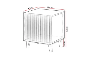 Pafos Nattbord Firekantet Hvit|Svart - Møbler - Bord - Avlastningsbord & sidobord - Sengebord & nattbord