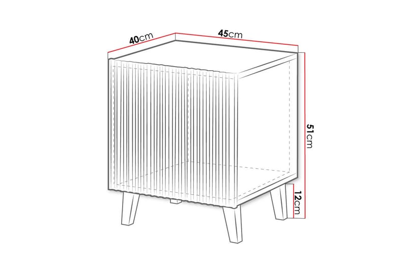 Pafos Nattbord Firekantet Hvit|Svart - Møbler - Bord - Avlastningsbord & sidobord - Sengebord & nattbord