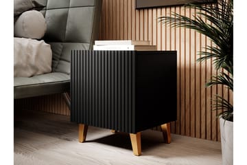 Pafos Nattbord Firekantet Svart|Gull - Møbler - Bord - Avlastningsbord & sidobord - Sengebord & nattbord