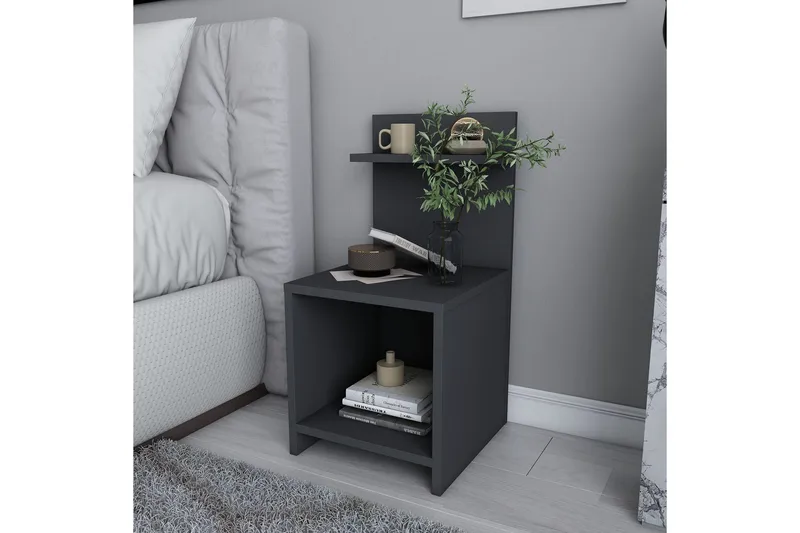 Rinorea Nattbord 35,6x72 cm - Antrasitt - Møbler - Bord - Avlastningsbord & sidobord - Sengebord & nattbord