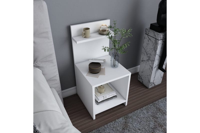 Rinorea Nattbord 35,6x72 cm - Hvit - Møbler - Bord - Avlastningsbord & sidobord - Sengebord & nattbord