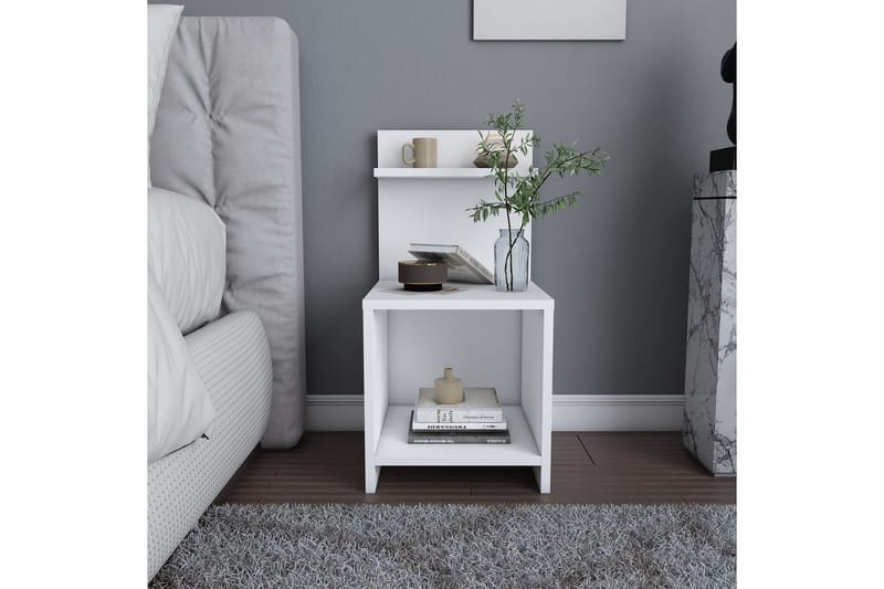 Rinorea Nattbord 35,6x72 cm - Hvit - Møbler - Bord - Avlastningsbord & sidobord - Sengebord & nattbord