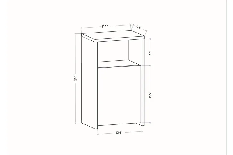 Rinorea Nattbord 36x61,4 cm - Antrasitt - Møbler - Bord - Avlastningsbord & sidobord - Sengebord & nattbord