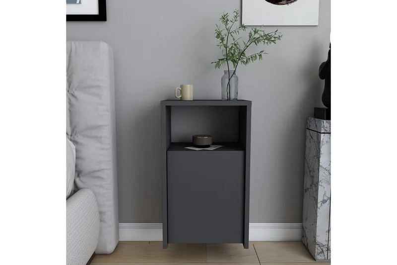 Rinorea Nattbord 36x61,4 cm - Antrasitt - Møbler - Bord - Avlastningsbord & sidobord - Sengebord & nattbord