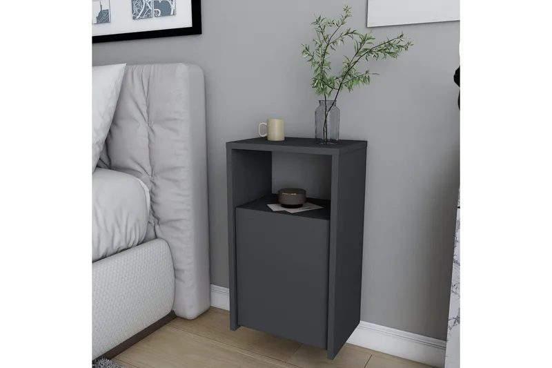 Rinorea Nattbord 36x61,4 cm - Antrasitt - Møbler - Bord - Avlastningsbord & sidobord - Sengebord & nattbord