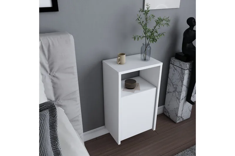 Rinorea Nattbord 36x61,4 cm - Hvit - Møbler - Bord - Avlastningsbord & sidobord - Sengebord & nattbord