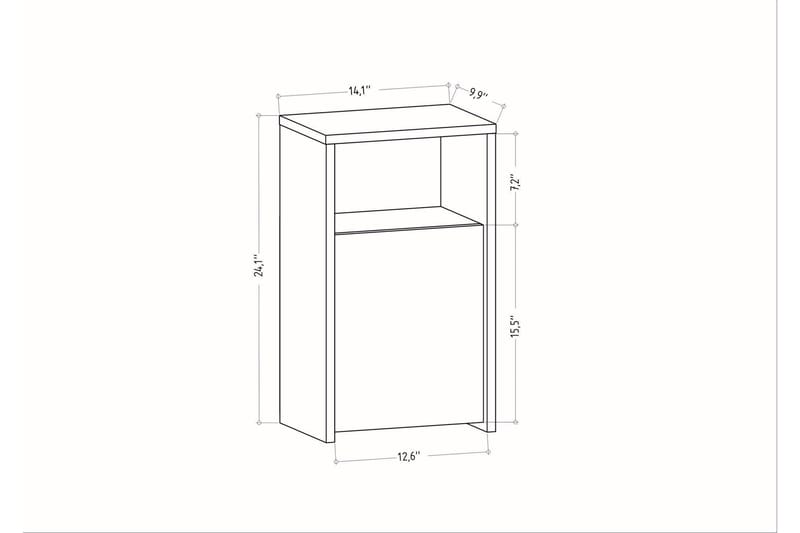 Rinorea Nattbord 36x61,4 cm - Hvit - Møbler - Bord - Avlastningsbord & sidobord - Sengebord & nattbord