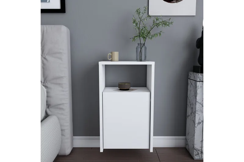 Rinorea Nattbord 36x61,4 cm - Hvit - Møbler - Bord - Avlastningsbord & sidobord - Sengebord & nattbord