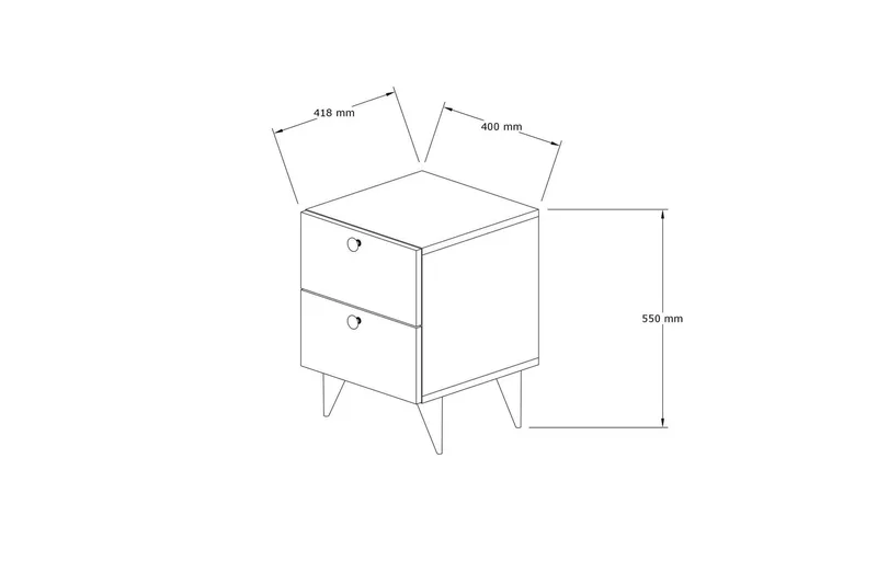 Rinorea Nattbord 40x55 cm - Brun - Møbler - Bord - Avlastningsbord & sidobord - Sengebord & nattbord