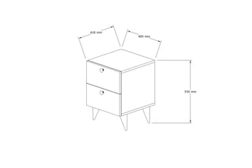 Rinorea Nattbord 40x55 cm - Hvit - Møbler - Bord - Avlastningsbord & sidobord - Sengebord & nattbord