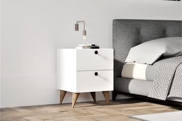 Rinorea Nattbord 40x55 cm - Hvit - Møbler - Bord - Avlastningsbord & sidobord - Sengebord & nattbord