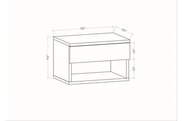 Rinorea Nattbord 44,6x31,9 cm - Antrasitt - Møbler - Bord - Avlastningsbord & sidobord - Sengebord & nattbord