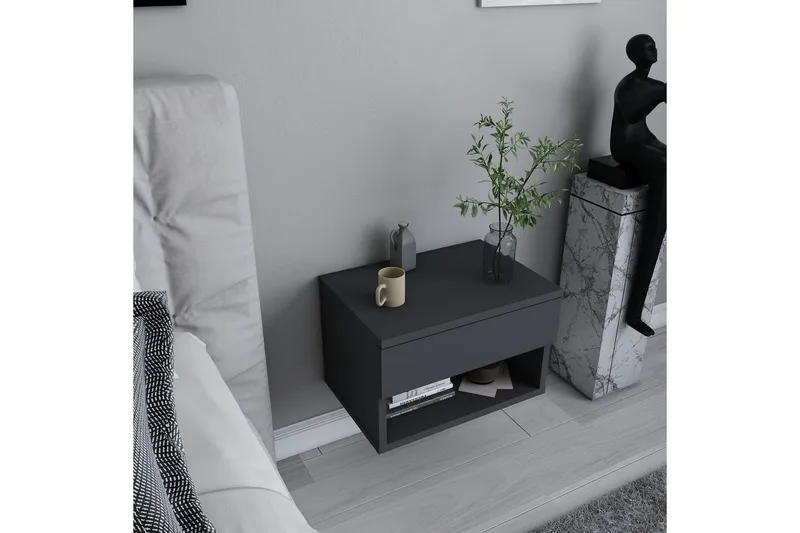 Rinorea Nattbord 44,6x31,9 cm - Antrasitt - Møbler - Bord - Avlastningsbord & sidobord - Sengebord & nattbord