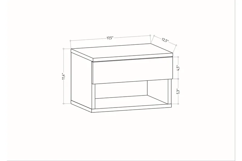Rinorea Nattbord 44,6x31,9 cm - Brun - Møbler - Bord - Avlastningsbord & sidobord - Sengebord & nattbord