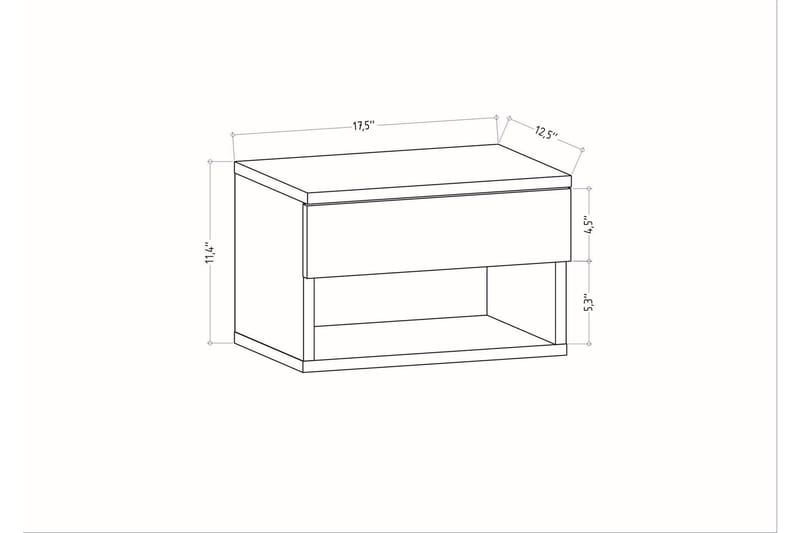 Rinorea Nattbord 44,6x31,9 cm - Brun - Møbler - Bord - Avlastningsbord & sidobord - Sengebord & nattbord