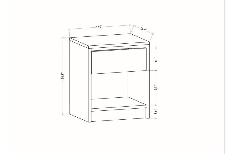 Rinorea Nattbord 44,6x52,8 cm - Antrasitt - Møbler - Bord - Avlastningsbord & sidobord - Sengebord & nattbord