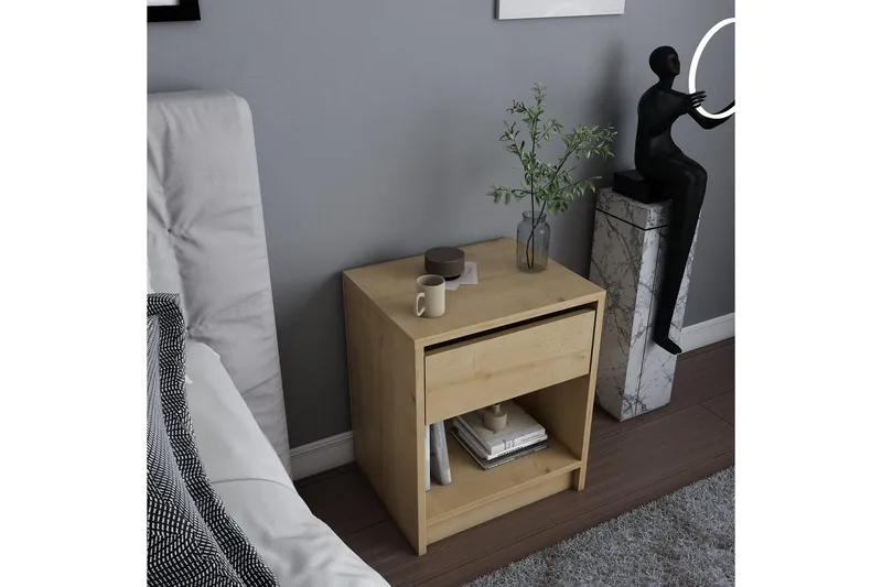 Rinorea Nattbord 44,6x52,8 cm - Brun - Møbler - Bord - Avlastningsbord & sidobord - Sengebord & nattbord