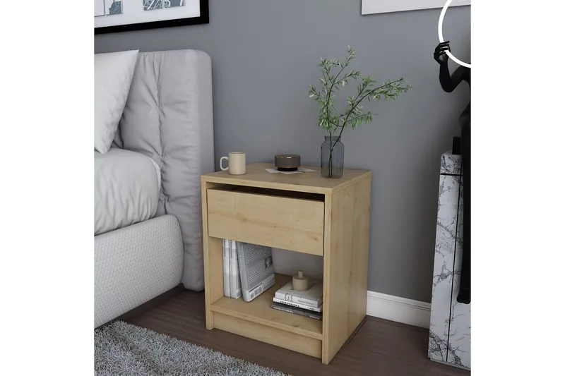 Rinorea Nattbord 44,6x52,8 cm - Brun - Møbler - Bord - Avlastningsbord & sidobord - Sengebord & nattbord