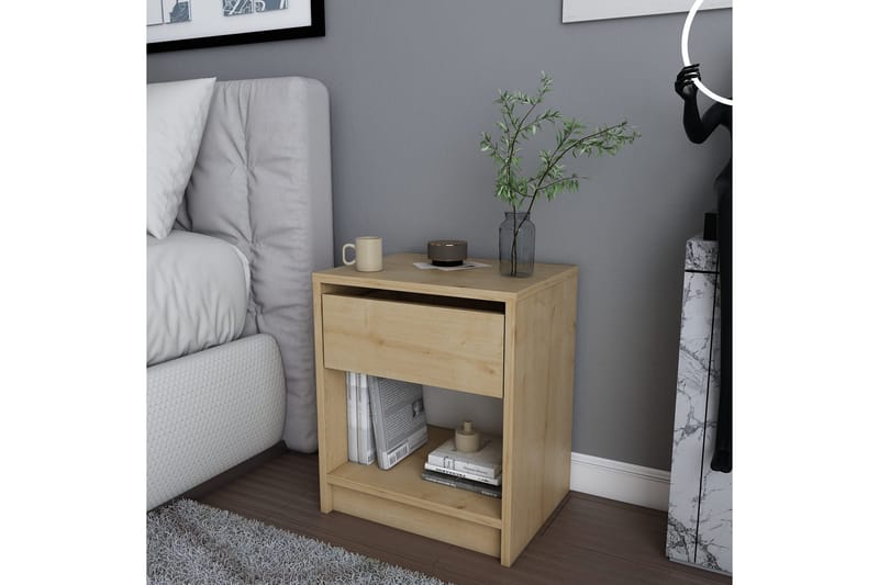 Rinorea Nattbord 44,6x52,8 cm - Brun - Møbler - Bord - Avlastningsbord & sidobord - Sengebord & nattbord