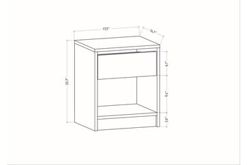 Rinorea Nattbord 44,6x52,8 cm - Hvit - Møbler - Bord - Avlastningsbord & sidobord - Sengebord & nattbord