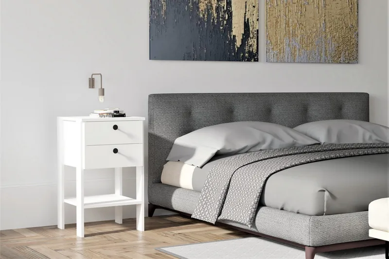 Rinorea Nattbord 44x75 cm - Hvit - Møbler - Bord - Avlastningsbord & sidobord - Sengebord & nattbord