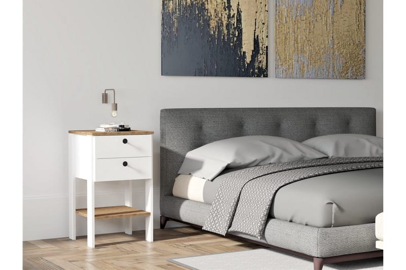 Rinorea Nattbord 44x75 cm - Hvit - Møbler - Bord - Avlastningsbord & sidobord - Sengebord & nattbord