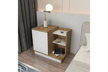 Rinorea Nattbord 72x60 cm - Hvit - Møbler - Bord - Avlastningsbord & sidobord - Sengebord & nattbord