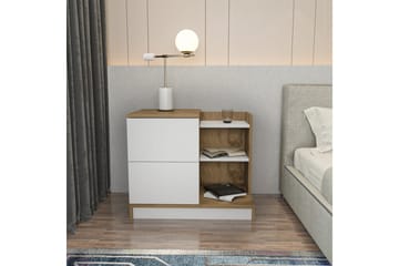 Rinorea Nattbord 72x60 cm - Hvit - Møbler - Bord - Avlastningsbord & sidobord - Sengebord & nattbord