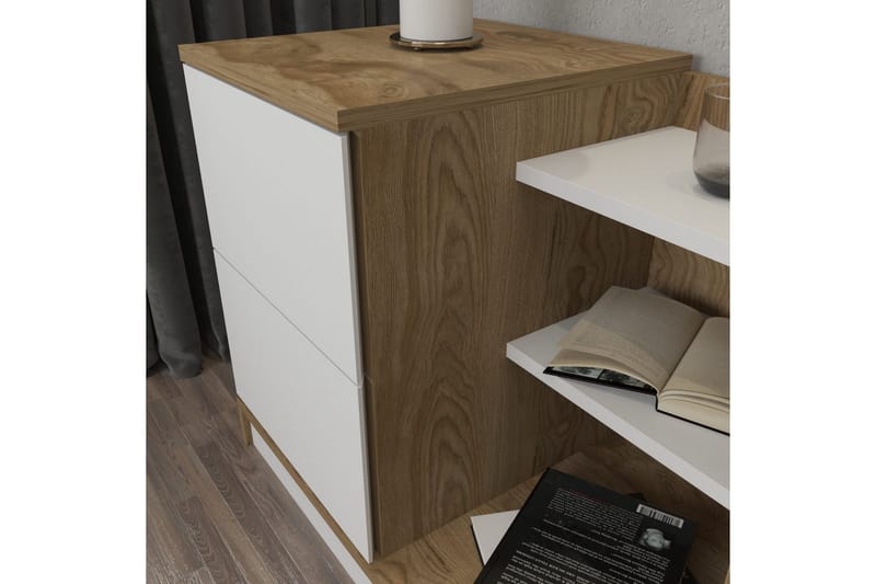 Rinorea Nattbord 72x60 cm - Hvit - Møbler - Bord - Avlastningsbord & sidobord - Sengebord & nattbord