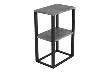 Rise Smalt Nattbord 45 cm med Oppbevaring i Tre med Metallstativ - Betonggrå - Møbler - Bord - Avlastningsbord & sidobord - Sengebord & nattbord