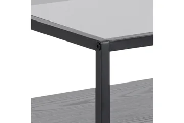 Sakila Nattbord 35 cm i Glass med Valnøttutseende, Oppbevaring med Skuff - Svart - Møbler - Bord - Avlastningsbord & sidobord - Sengebord & nattbord