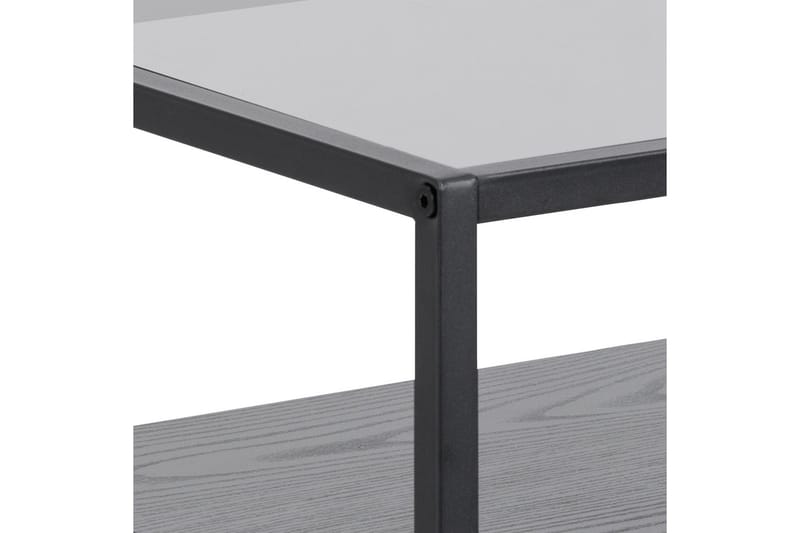 Sakila Nattbord 35 cm i Glass med Valnøttutseende, Oppbevaring med Skuff - Svart - Møbler - Bord - Avlastningsbord & sidobord - Sengebord & nattbord