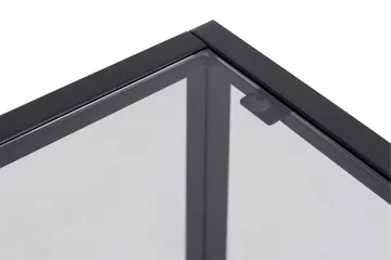 Sakila Nattbord 35 cm i Glass med Valnøttutseende, Oppbevaring med Skuff - Svart - Møbler - Bord - Avlastningsbord & sidobord - Sengebord & nattbord