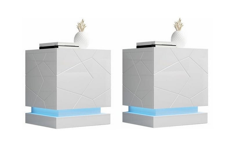 Sängbord Juniskär 46 cm, Hvid